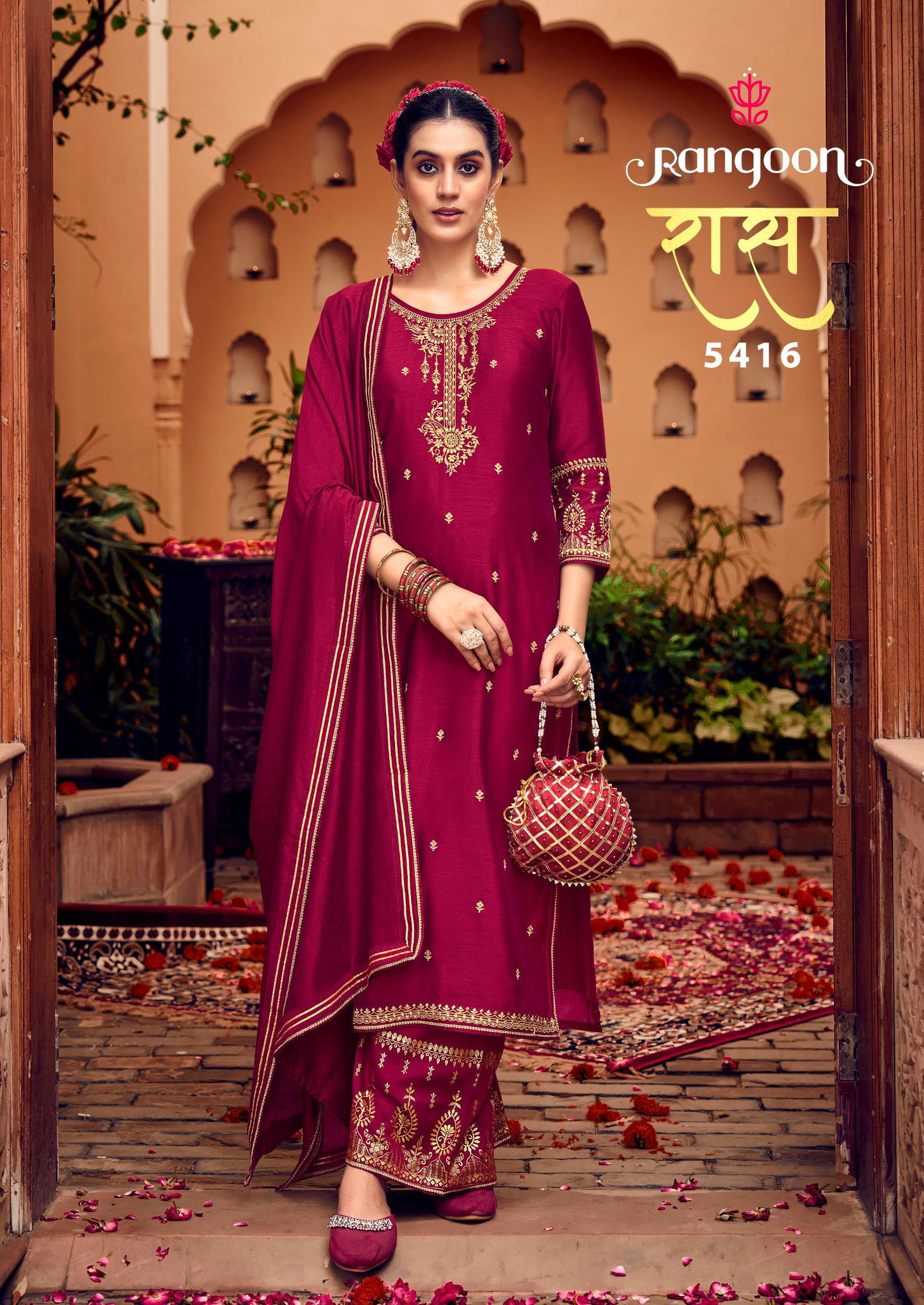 Ras By Rangoon Heavy Work Silk Designer Readymade Suits Suppliers In India